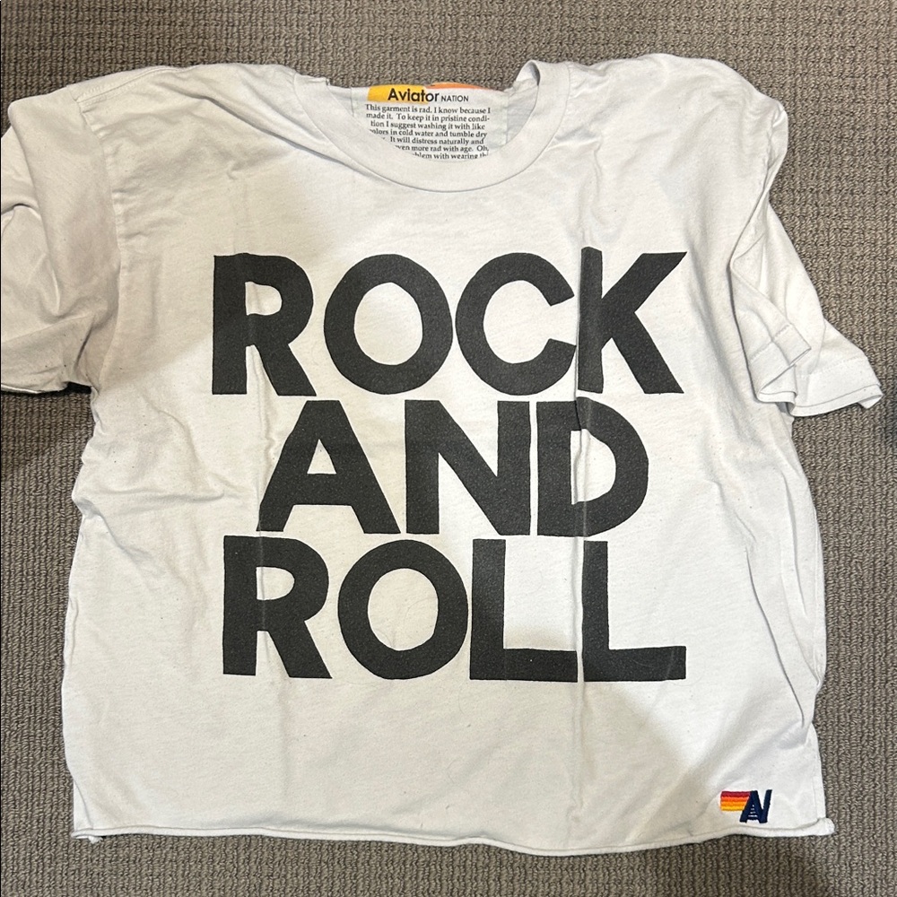 Aviator Nation  Tee - White with Black Print